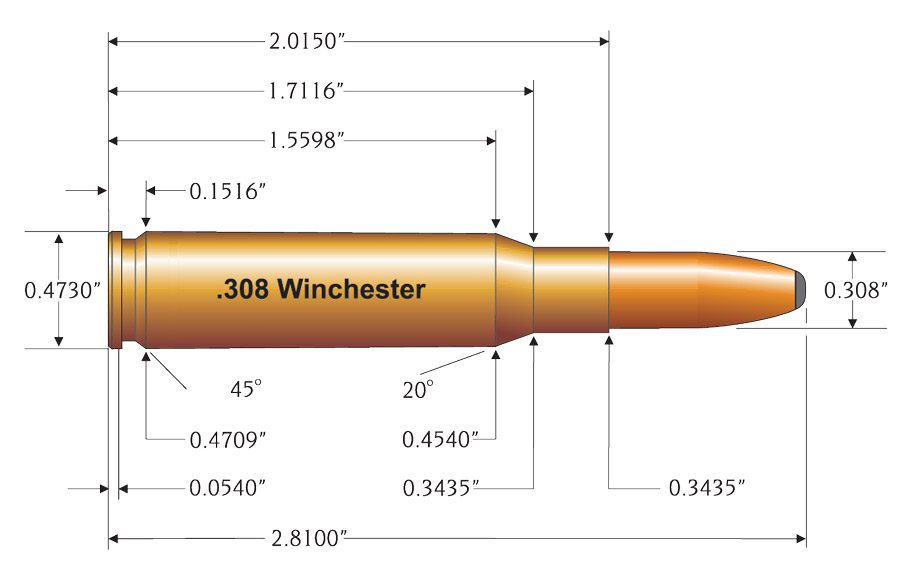 drawing of .308 ammo